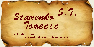Stamenko Tomecić vizit kartica